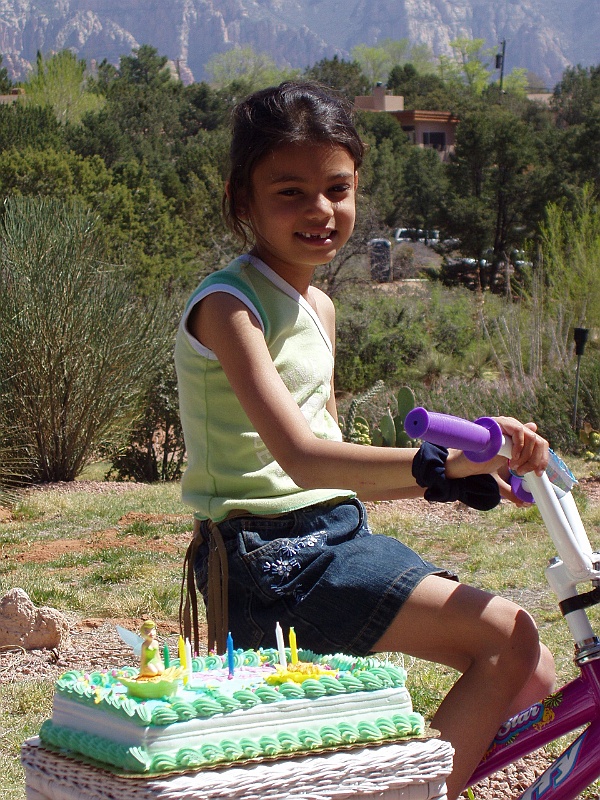 mira on her new bike 2